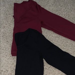 Ribbed Long Sleeve Workout Tops